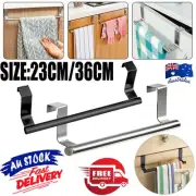 Towel Rail Cupboard HangQT Bar Over Door Kitchen Rack Bathroom Tea Hook Holder