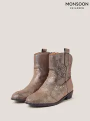 Monsoon Natural Brooke Metallic Cowboy Boots (F91839) | $88 - $97