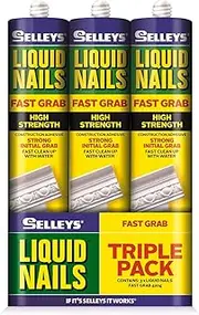 Selleys 420g Liquid Nails Construction Adhesive Fast Grab - 3 Pack