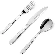 Stanley Rogers Amsterdam Cutlery Set 30 Piece – Stainless Steel Cutlery Set with Knives, Forks, Spoons and Teaspoons – Mirror Finish Kitchen Tableware, Ideal Housewarming or Wedding Gift