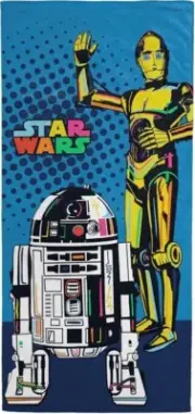 NEW Star Wars Towel Cotton 28 x 58 R2-D2 and C-3PO