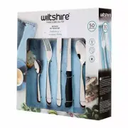 Wiltshire 50pc Bronte Cutlery Set With Steak Knives Stainless 50 Piece