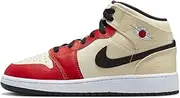 [Jordan] Big Kid's Air 1 Mid Muslin/Chili Red-Black-White