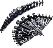 [Prettyia] 32Pcs Gauges Ear Tapers Tunnels Plugs Expander Stretching Kit Set