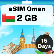 eSIM Oman - 2 GB - 15 Days - Travel eSIM | QR code activation