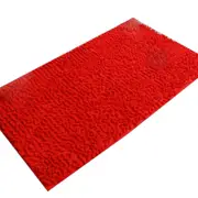 Chenille Bath Mat Soft Shaggy And Comfortable Super Absorbent And Thick Non-slip Red