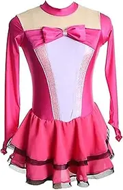 [Zagitova] Ice Figure Skating Dress for Girls Patchwork Graceful Open Back Womens Long Sleeve Competition Dance Outfits