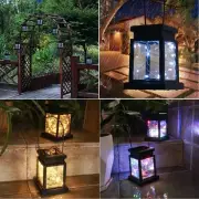 LED Lantern Lamp Outdoor Garden Golden Copper Wire Hanging Lightweight