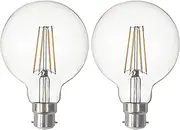 [SD LUX] B22 LED Bulbs Globe BC Vintage Filament Led Light Bulbs,G95 No Flicker Edison Bayonet LED Bulbs - 8W 850LM Warm White 2700K,Non-dimmable, 2 Packs