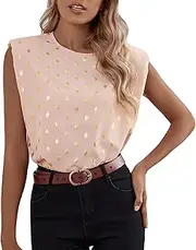 Summer Clothes for Women Sleeveless Tops Loose O Tank Blouses Neck Womens Summer Casual Chiffon Shirt Blouse Women's Tanks & Camis