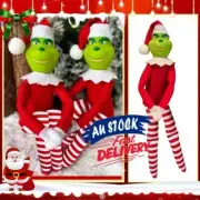 Grinch's on Shelf Plush Elf Doll Toys Ornament Christmas Decors Pendant Xmas