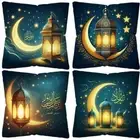 Polyester Cushion Cover Printed Pattern Pillow Cases Muslim Gift