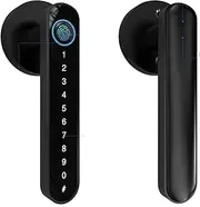 Smart Lock, Tuya Biometric Fingerprint Smart Door Lock Password Electronic Digital Lock Keyless Entry Door Knobs Lock for Bedroom Home for Home Office Bedroom(3200siliver) Learned extensively Aqiong