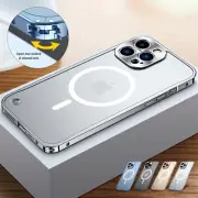 Shockproof Case For iPhone 16 15 14 13 12 Pro Max Mag Safe Magnetic Metal Cover