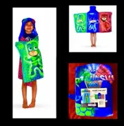 PJ Masks Beach/bath hooded Towel wrap 100% Cotton 50" X 24" Catboy Gekko Owlette