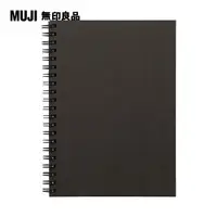 在飛比找PChome24h購物優惠-【MUJI 無印良品】雙環筆記本(空白)/80張.B6.深灰