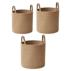 Clothes Hamper Storage Basket Woven Rope Storage Basket for Dorm Living Room