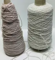 Lucci Yarns Velrexy YarnLot of 2 ConesEggshell/Silve/White Wool/Rayon/New