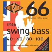 Rotosound SM66 Swing Bass Trubass 4-String Roundwound Bass Strings .40-100, New!