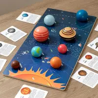 在飛比找Yahoo!奇摩拍賣優惠-太陽系八大行星3D創意星系立體拼圖兒童科學實驗套裝益智啟蒙玩