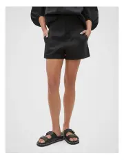 [Seed Heritage] Core Linen Waisted Short in Black