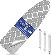 JonesLi Super Thick Soft Ironing Board Covers 100 Percent Cotton Easy to Clean Adjustable Elastic Edges for Secure Fit,Quality for Efficient Ironing Experience-124 x 38 cm(D Color)