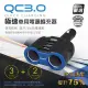 QC3.0極速車用電源雙擴充器/車充(3孔USB、2孔點煙孔)通過國家認證