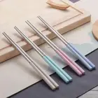 Steel Reusable Kitchen & Dining Utensils Wheat Straw Chopsticks Dinnerware