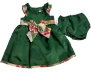 Rare Editions Dress & Bloomer 2-Piece Set Holiday Outfit Baby Girl 6-9 Months