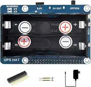 Waveshare Uninterruptible Power Supply UPS HAT Compatible with Raspberry Pi 5/4B,Stable 5V Power Output Multi Battery Protection Circuits