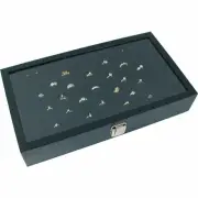 Findingking Glass Top Ring Display Case Black Box Tray Showcase XL Kit
