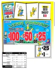 Pull Tab Ticket - Hard Card Tickets - Game - 5 Pack Lucky Fountain