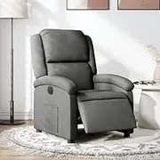 Electric Recliner Chairs Fabric Dark Grey, Comfy Recliner Furniture for Living Room, Gaming, Reading, Reclining - Chair for Small Space