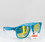 RETRO OPTIX WF01 RV Mens Blue Classic Square Full Rim Sunglasses Bronze Lens