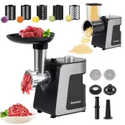 Electric Cheese Grater & Meat Grinder: 2 in 1 Vegetable Cutter Veggie Slicer ...