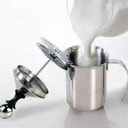 Foam Maker, Stainless Steel Manual Milk Frother, Manual Operated Milk Foam Ma...