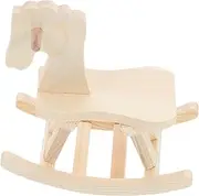 NUOBESTY Assembled Toys for Kids DIY Wooden Rocking Horse Statue Christmas Ornament Educational Toy Unfinished Craft