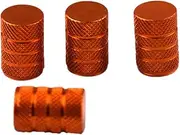 4 Pieces Car Bicycle Aluminum Wheel Tire Stem Valve Caps Dust Cover Orange