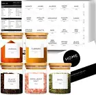 184 Spice Jar Labels, Minimalist White Matte Stickers Black Text, Kitchen Herb S