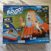 NIB Bestway H20 GO 18' Three Lane Water Slide w/Aqua Ramp & Drench Pool