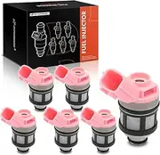 A-Premium Set of 6 Fuel Injectors Compatible with Nissan Frontier 1999-2004, Pathfinder 1996-2000, Xterra 2000-2004, Quest 1996-2002 & Infiniti QX4 1997-2000, 3.0L 3.3L