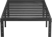 SHOANED Twin Size Metal Bed Frame - 16 Inch Heavy Duty Bedframe Black Basic Steel Slats Platform No Box Spring Needed, Easy Assembly, Noise Free