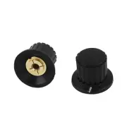 2pcs 4mm Shaft Insert Dia Potentiometer Control Rotary Knobs Black