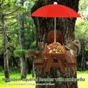 Carbonized Wood Squirrel Feeder Waterproof Chipmunk Feeder with Red tyMqT