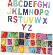 ERINGOGO 1 Set Kids Wooden Alphabet Blocks with Storage Tray Funny Children Toy Kids Puzzle Block Alphabet Color Cognitive Toy Color Cognition Toy