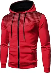 [Generic] Men's Polka Dot Patchwork Hooded Sweatshirt Jacket, Contrasting Splicing Casual Loose Jacket