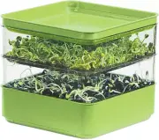Seed Sprouter Kit Two Tier Stackable Seedling Starter Tray with Lid Microgreens