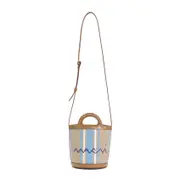 [Marni] Marni-Cigar Brown Jute Tropicalia Mini Bucket Handbag-Donna OS OS