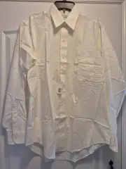 Editions by Van Heusen Mens Dress Shirt 16.5, 34/35 Ivory