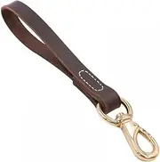 Short Dog Lead 30 cm, Leather Lead for Dogs, 2 cm Wide, Short Dog Lead for Small Medium Large Dogs